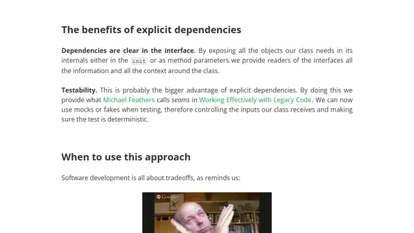 Explicit Dependencies for Code with No Surprises