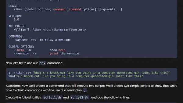 Create command line applications with a config file