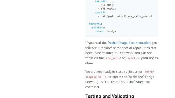 How to connect to a WireGuard VPN server from a Docker container