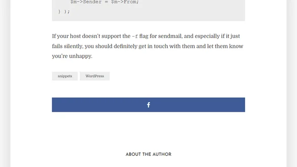Sender header with wp_mail()
