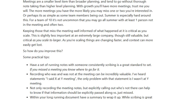 Scaling Organizations - Scribing