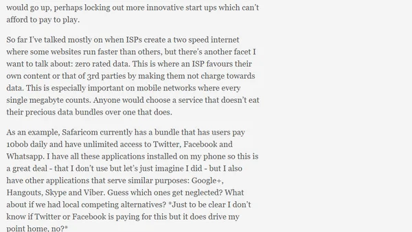 The Stand for Net Neutrality