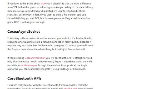 Networking examples for appleOS