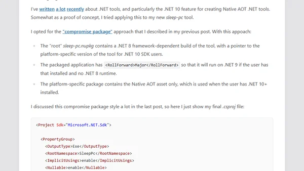 sleep-pc: a .NET Native AOT tool to make Windows sleep after a timeout