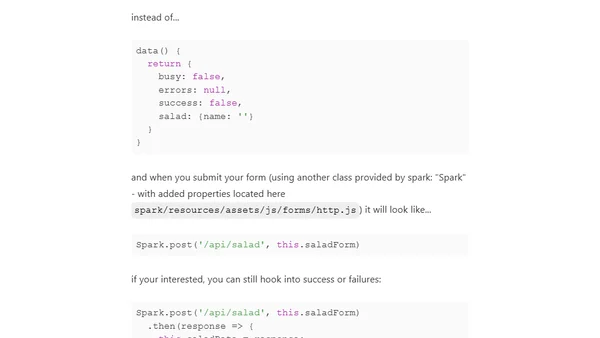 Better Vuejs form handling with SparkForm