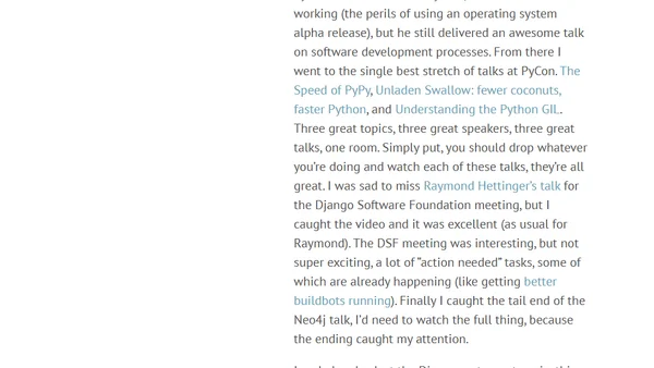 PyCon Roundup - Days 2-4