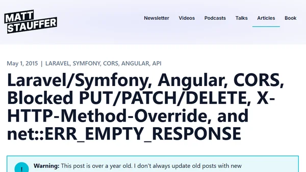 Laravel/Symfony, Angular, CORS, Blocked PUT/PATCH/DELETE, X-HTTP-Method-Override, and net::ERR_EMPTY_RESPONSE