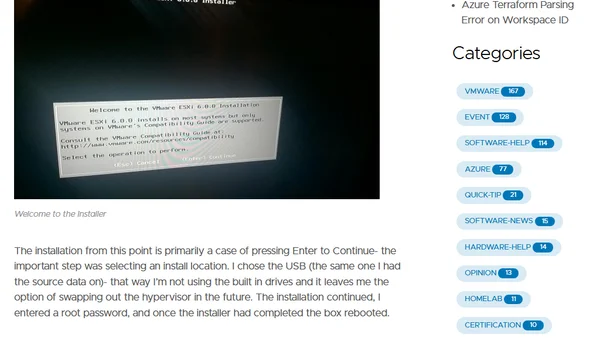 Installing ESXi on the NUC