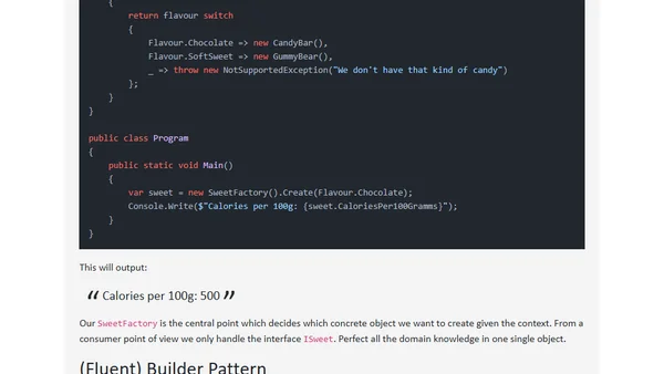 Tactical Design Patterns in C# - Part 1: Creational