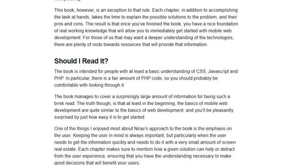 Book Review: Mobile Web Development