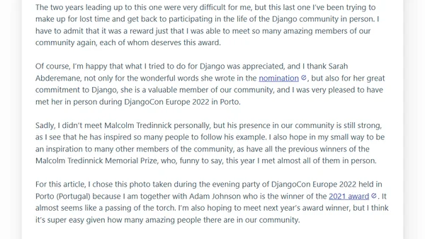 2022 Malcolm Tredinnick Memorial Prize