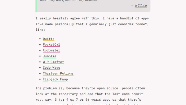 I like when apps are "finished"