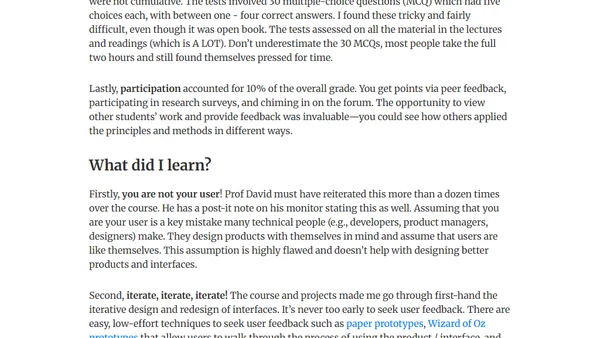 OMSCS CS6750 (Human Computer Interaction) Review and Tips