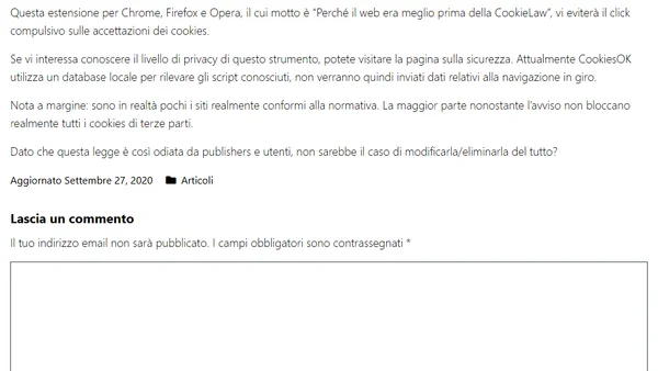 Il successo della CookieLaw: CookiesOK