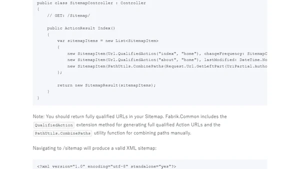 Generating dynamic XML Sitemaps in ASP.NET MVC
