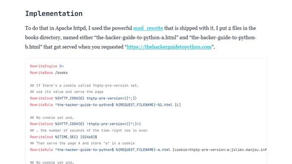 Doing A/B testing with Apache httpd