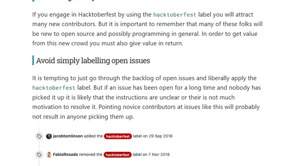 Leveraging the Hacktoberfest community