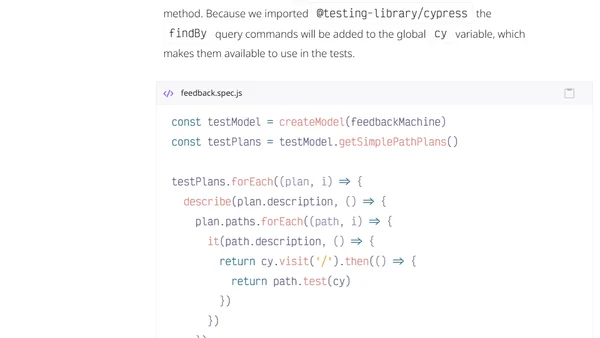 Generated tests with XState and Cypress