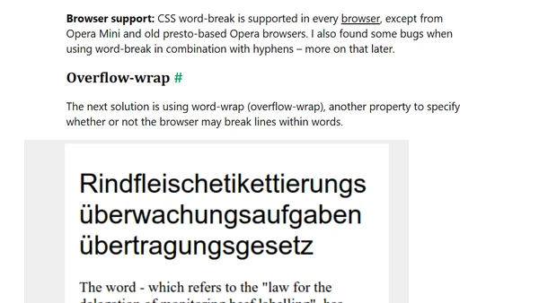 Dealing with long words in CSS