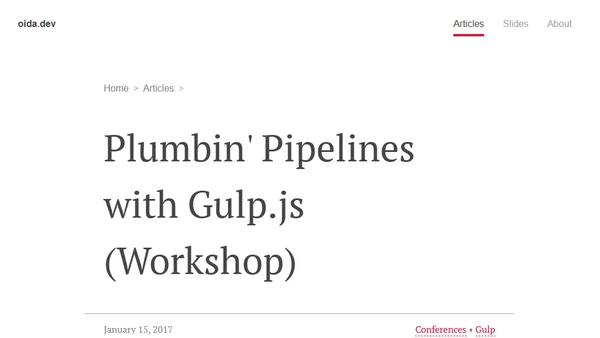 Plumbin' Pipelines with Gulp.js (Workshop)