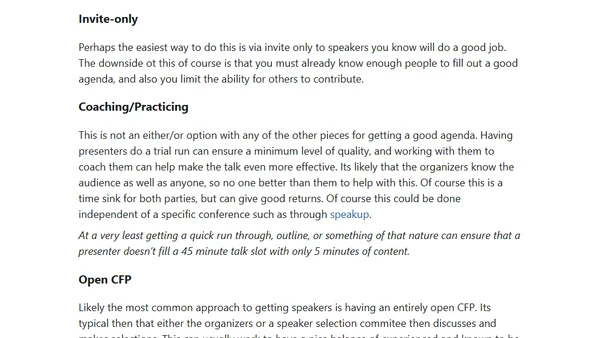 CX – Conference Experience (Talks)