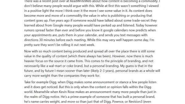 The value in content as a commodity