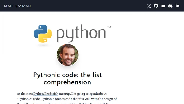 Pythonic code: the list comprehension