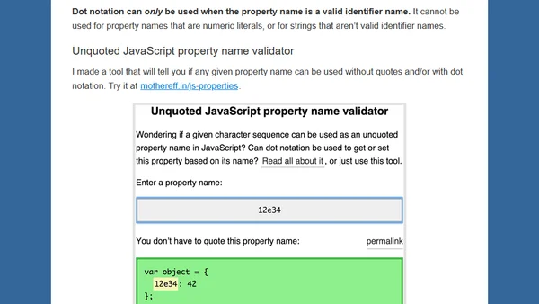 Unquoted property names / object keys in JavaScript