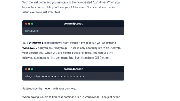Install Windows 8 from rusty 256 MB USB stick