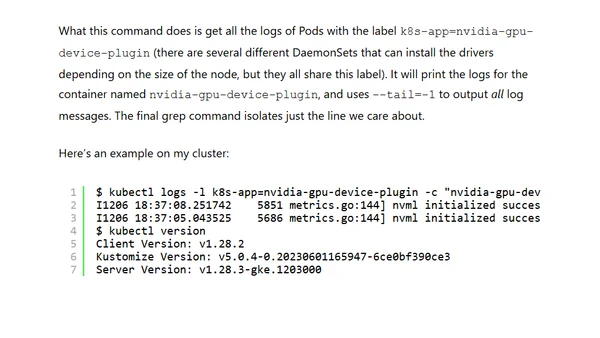 Finding the NVIDIA Driver Version on GKE