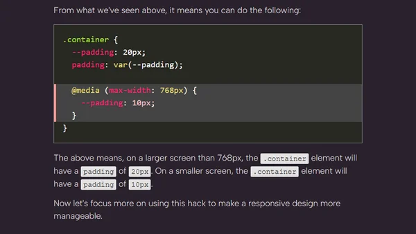 Using CSS Media Queries and Variables for Responsiveness