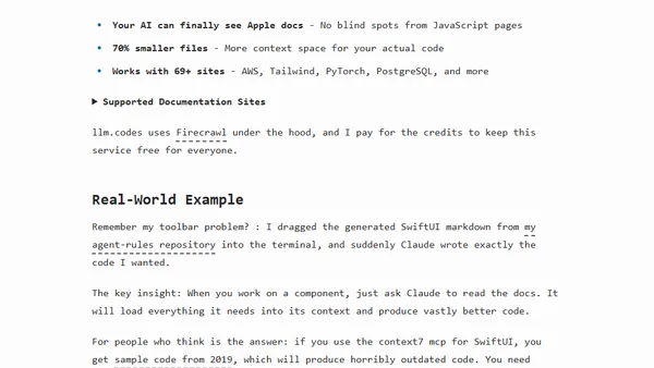 llm.codes: Make Apple Docs AI-Readable