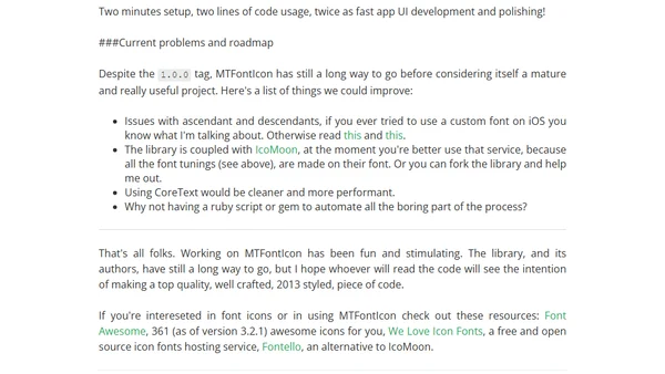 Bringing font icons in iOS with MTFontIcon