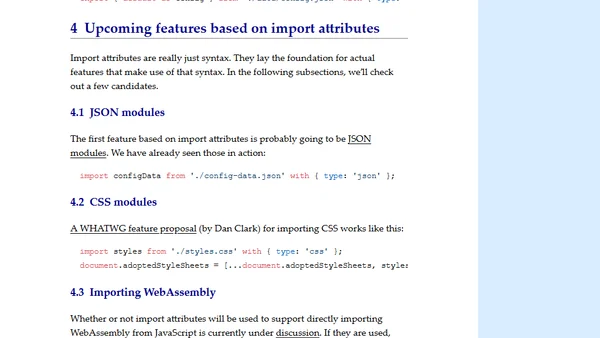 ECMAScript feature: import attributes