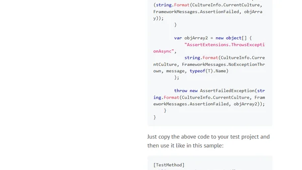 Assert.ThrowsException the async way