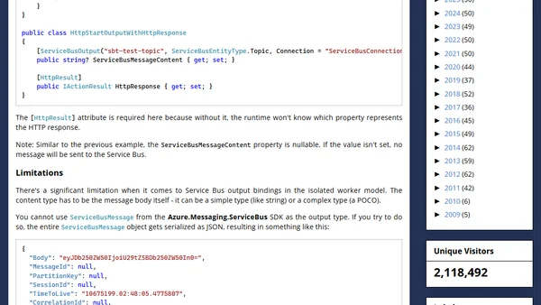 Isolated Azure Functions: Multiple Output Bindings with HTTP Functions