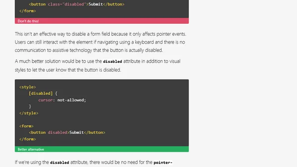 There’s no reason to use pointer-events for HTML elements