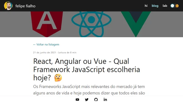React, Angular ou Vue - Qual Framework JavaScript escolheria hoje? 🤔