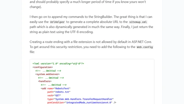Dynamically Generating Robots.txt Using ASP.NET MVC