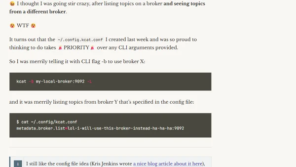 Why is kcat showing the wrong topics?