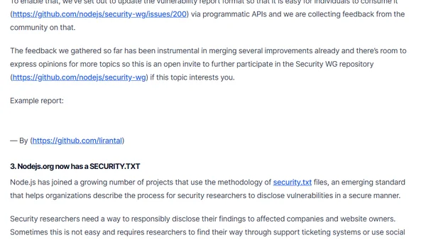 Node.js Security WG — January 2019