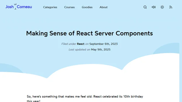 Making Sense of React Server Components