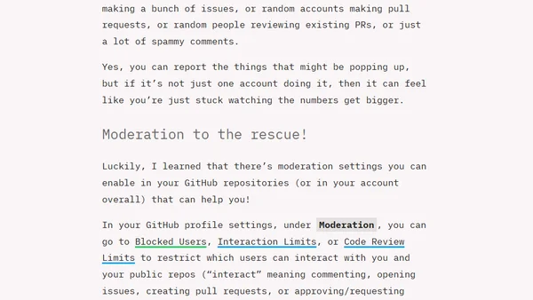 Fighting open source spam with interaction limits