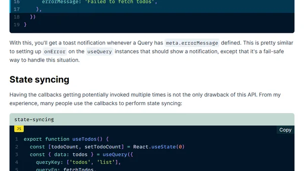 Breaking React Query's API on purpose
