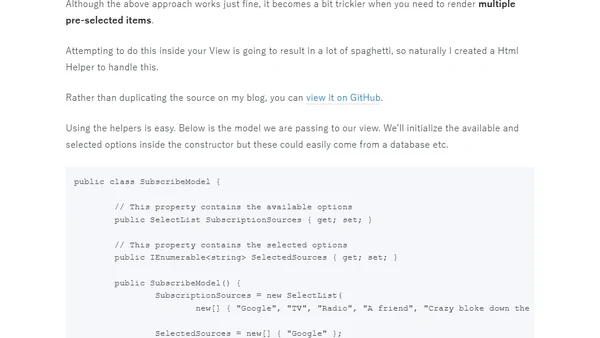 CheckBox lists in ASP.NET MVC