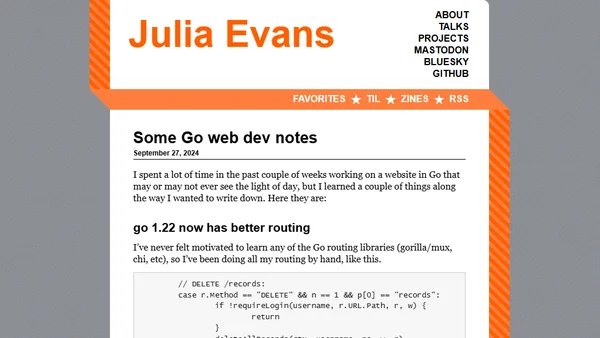Some Go web dev notes