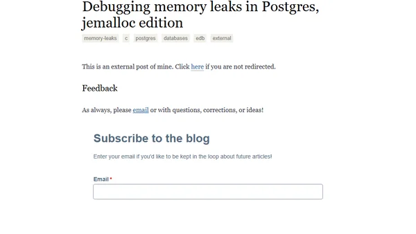 Debugging memory leaks in Postgres, jemalloc edition