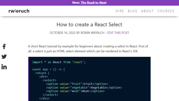 How to create a React Select