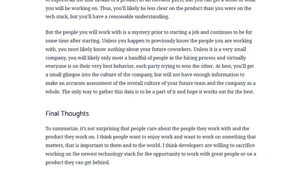 What is Most Important to a Web Developer?