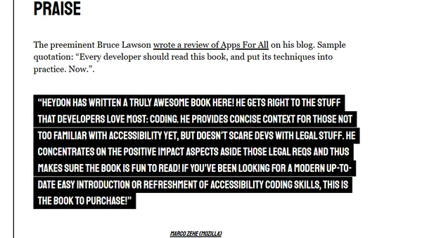Apps For All: Praise And Errata